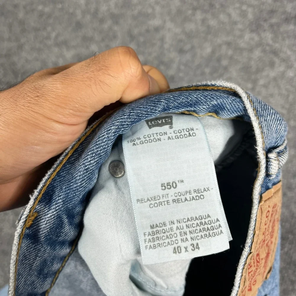 Levis 550 Jeans Mens Size 40x33 Blue‎ Relaxed Fit Tapered Classic Denim